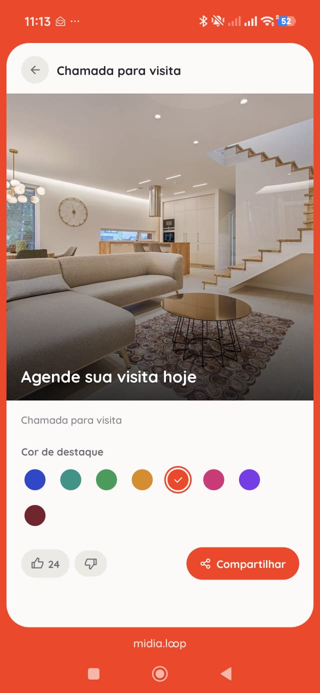 Personalização de Cores no App